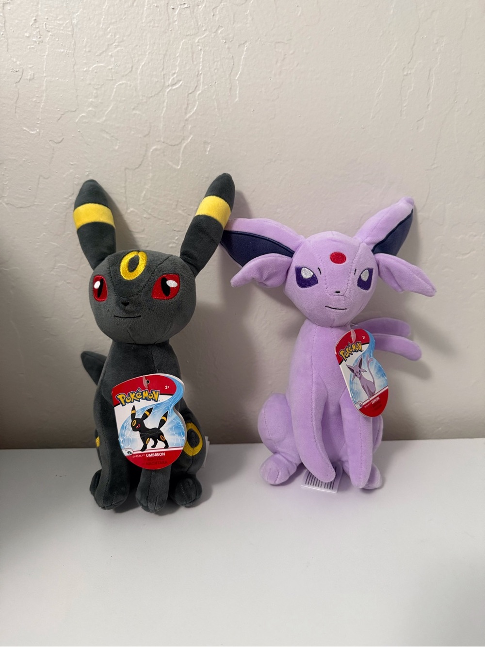 Pokemon Umbreon and Espeon Plush Duo - Black and Lavender